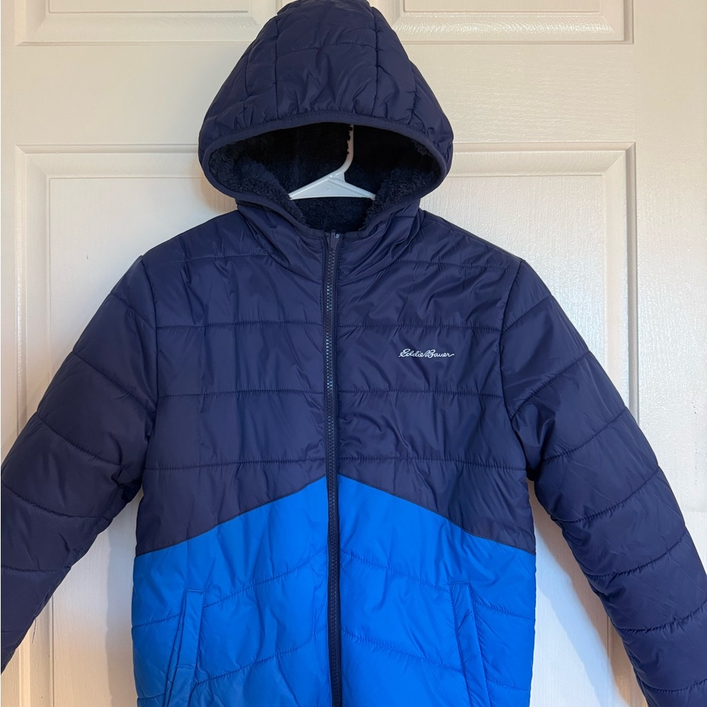 Eddie Bauer navy blue and royal blue Quilted Jacket
